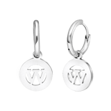 Stainless steel oorbellen met letter - W