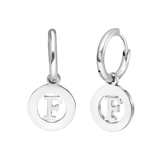 Stainless steel oorbellen met letter - F