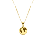Vergoldetes Edelstahlcollier mit Globusanhänger