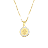 Stainless steel goldplated ketting met hanger munt voor dames