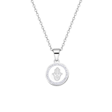 Edelstahlhalskette mit Hamsa