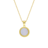 Vergoldetes Edelstahlcollier mit Perlmutt