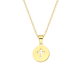 Vergoldetes Edelstahlcollier mit Kreuz-Anhänger