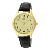Q&Q herenhorloge met leren band