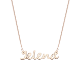 Zilveren roséplated naamketting voor dames