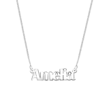 Gerecycled zilveren platinaplating naamketting