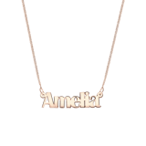 Zilveren roséplated naamketting voor dames