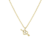 Zilveren goldplated ketting met hanger hart met zirkonia voor dames