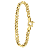 Zilveren goldplated schakelarmband voor dames