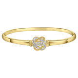 Stainless steel goldplated bangle met kristal voor dames