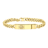 Goldplattiertes Armband aus recyceltem Edelstahl mit surinamischem Teppichklopfer-Design