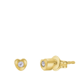 Tiny Tips stainless steel goldplated oorbellen hart kristal