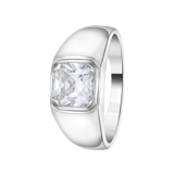 Silberner Herren-Siegelring mit Zirkonia