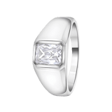Silberner Siegelring für Jungen mit Zirkonia