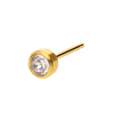Studex medizinische Ohrringe aus Edelstahl, vergoldet, Kristall, 3 mm