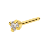 Studex medizinische Ohrringe aus Edelstahl, vergoldet, Zirkonia, 2 mm