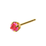 Studex medizinische Ohrringe aus Edelstahl, vergoldet, Zirkonia, Rosa, 3 mm