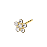 Studex medizinische Ohrringe aus 585er Gelbgold, Blume, Kristall, 5 mm