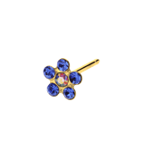 Studex 14 karaat geelgouden schietoorbel bloem kristal 5mm 433