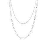 Myla gerecycled stainless steel dubbele ketting voor dames