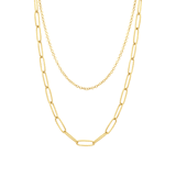 Stainless steel goldplated dubbele ketting voor dames