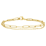 Stainless steel goldplated schakelarmband voor dames