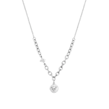 Gerecycled stainless steel ketting met munt en ster