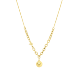 Myla gerecycled stainless steel goldplated ketting met munt en ster voor dames