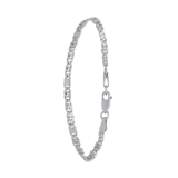 Silberarmband für Jungen mit flachen Gourmetgliedern
