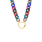 Stainless steel goldplated ketting met hanger hart voor dames