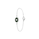 Edelstahlarmband mit grüner, ovaler Münze