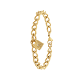 Stainless steel goldplated gourmet armband met slotje