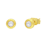 Myla stainless steel goldplated oorknoppen met zirkonia voor dames