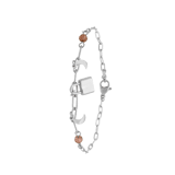 Stainless steel armband met slotje en maan