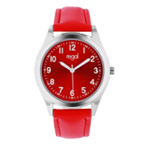 Regal Dames Horloge rood PU leer Analoog