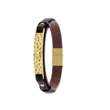 Stainless steel goldplated herenplaatarmband