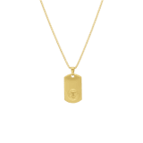 Stainless steel goldplated herenketting met hanger graveerplaat
