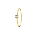 14 karaat gouden ring solitair in rand diamant (0,025ct)