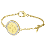 Guess stainless steel goldplated bedelarmband met kristal voor dames