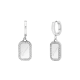 Guess stainless steel oorringen crystal tag voor dames