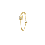 Guess stainless steel goldplated schakelarmband met kristal voor dames