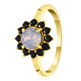 Stainless steel goldplated ring bloem voor dames