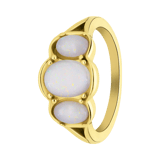 Stainless steel goldplated ring bloem voor dames