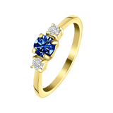 Stainless steel goldplated ring met zirkonia voor dames