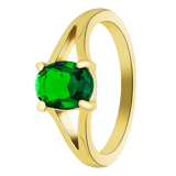 Stainless steel goldplated ring met zirkonia voor dames