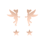 Rosévergoldete Edelstahlohrstecker Disney Tinkerbel mit Stern