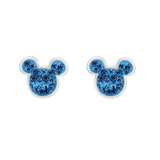 Disney stainless steel oorknoppen Mickey Mouse met sapphire kristallen