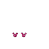 Edelstahlohrstecker Mickey Mouse mit rosa Kristall
