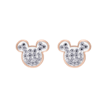 Disney stainless steel roséplated kinderoorknoppen met wit kristal