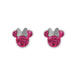 Edelstahlohrstecker Minnie Mouse mit rosa Kristall
